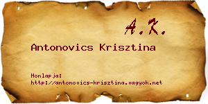 Antonovics Krisztina névjegykártya