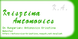 krisztina antonovics business card